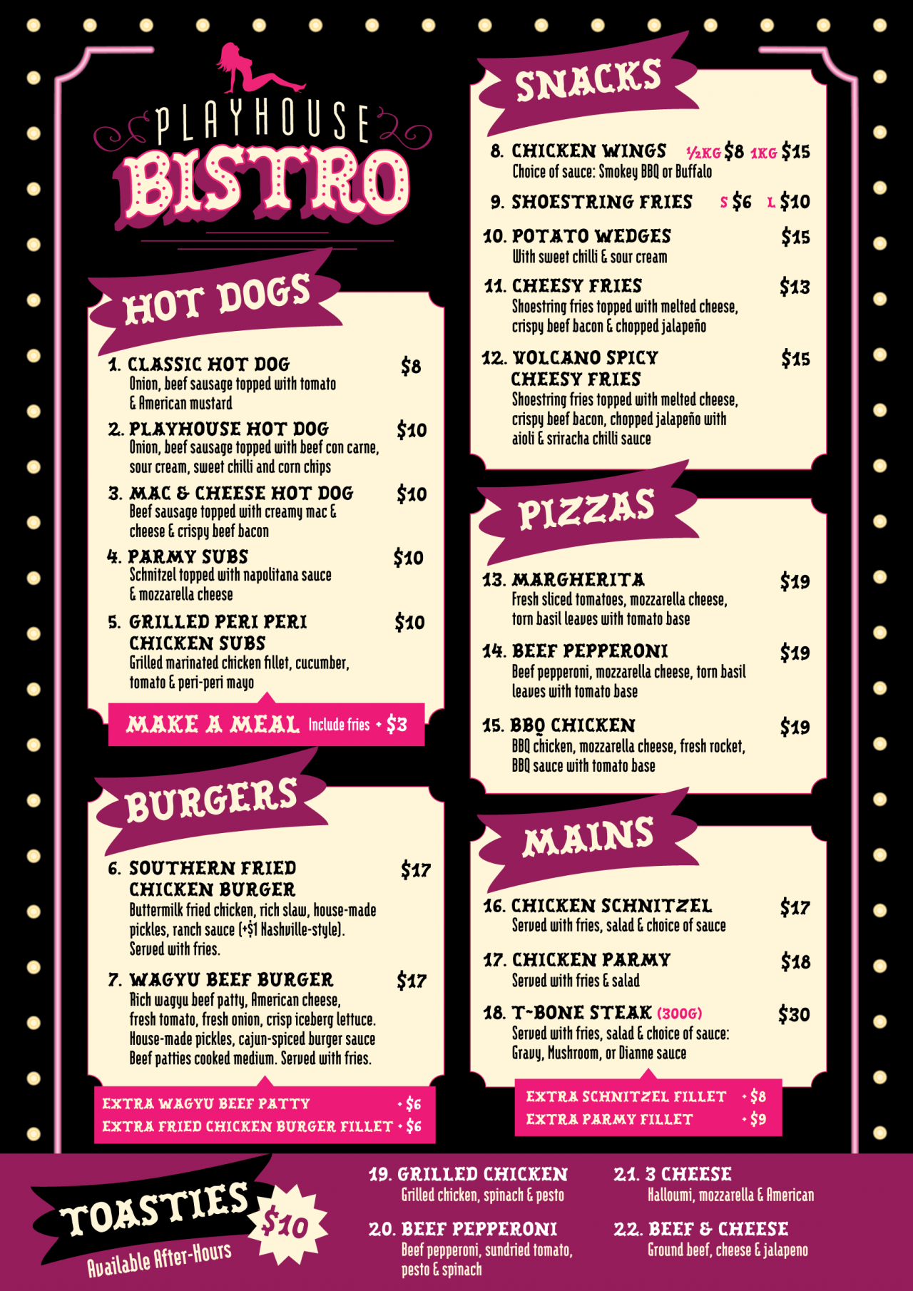 Menus Sefton Playhouse